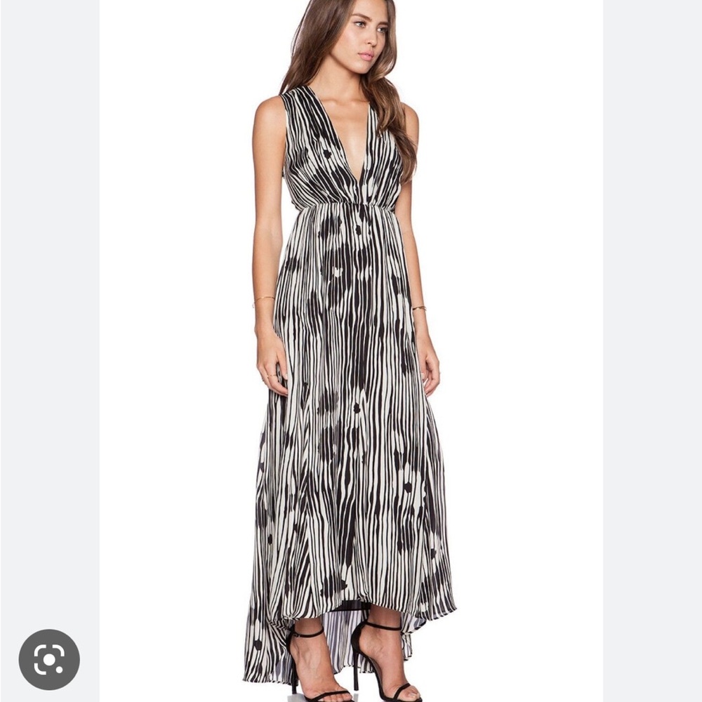 Alice and Olivia Lexa V neck maxi dress